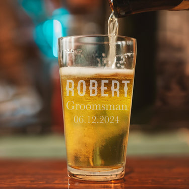 Custom Your Text 22oz Beer Glasses | Personalized Monogrammed Beer Glass